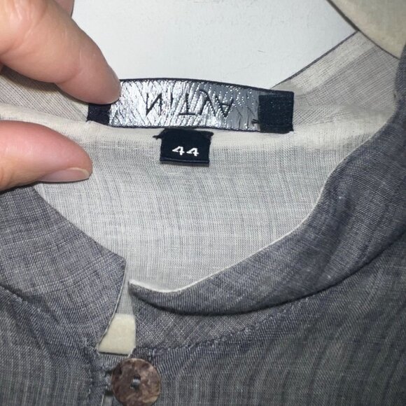 Nitya Womens Two Piece Set Jacket And Pants Suit Size 10 Gray Pure Cotton - Picture 9 of 16